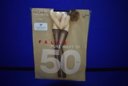 *Falke 1x Pair Pure Matt 50 Den Stay Up Semi Opaque Matt Size: 9.5-10 Black RRP £24