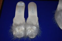 *Jaimies of Paris Ivory Mules with Feather & Bow Size: 36 RRP £135