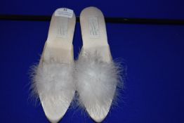 *Jaimies of Paris Ivory Mules with Feather Size: 36 RRP £129