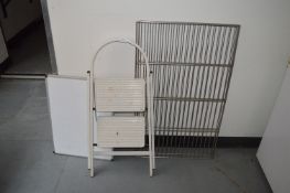 *Two Stainless Steel Wire Shelves, Set of Two Tread Steps, and a Dry Wipe Board