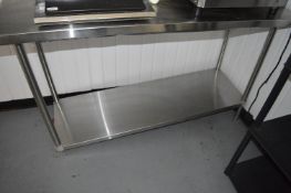 *Stainless Steel Preparation Table with Undershelf on Tubular Legs 160x60cm