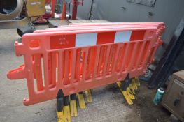 Five Red Interlocking Barriers ~6ft wide