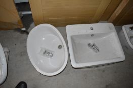 Square Sink and a Semi Round Sink
