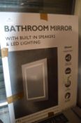 *Bathroom Mirror with Built-In Speakers and LED Li
