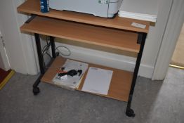 *Portable Computer Workstation with Pullout Tray for Keyboard in Light Beech Finish