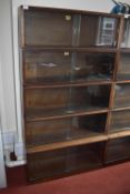 *Simplex Sectional Bookcase in Medium Mahogany Finish Enclosed by Sliding Doors