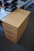 *Three Drawer Standalone Unit in Beech Finish