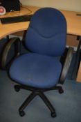 *Gas-Lift Operators Chair in Blue Upholstery