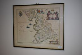 *Reproduction Johan Blau Map of Lancaster 1648