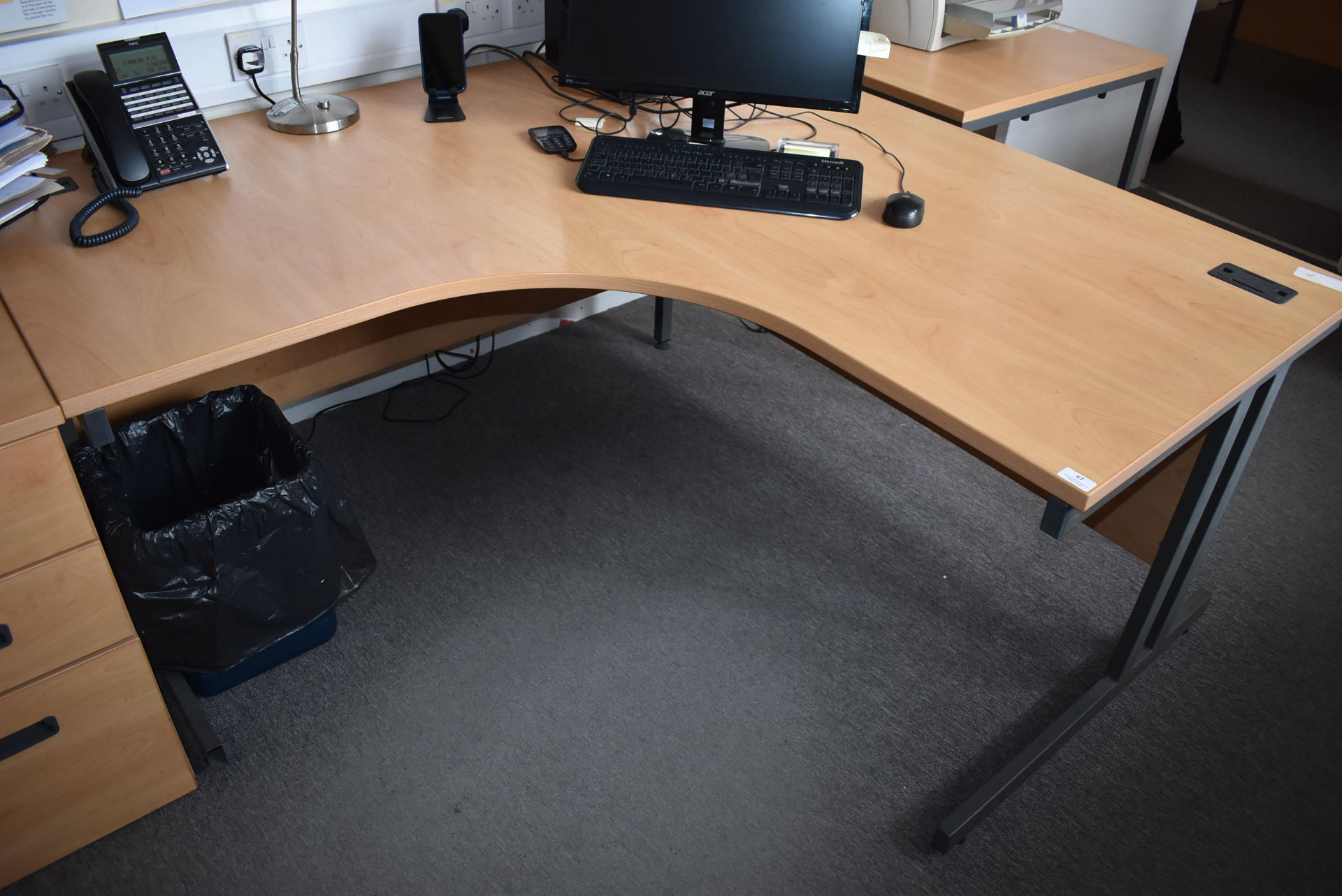 *L-Corner Desk with Matching Side Table and Standalone Drawer Unit - Image 3 of 4