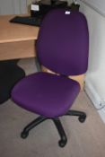 *Gas-Lift Operators Chair in Purple Upholstery