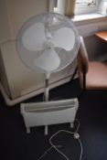 *16” Pedestal Fan and a Convector Heater