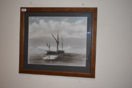 *Peter T. Cooke Framed Watercolour of a Sailing Barge