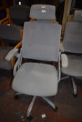 *Ergonomic Designed Gas-Lift Operators Chair with Arms in Grey