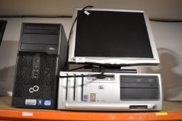 *HP Compaq Desktop Computer with Monitor, and a Fujitsu Tower