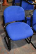 *Six Sella 2000 Tubular Framed Office Chairs in Blue Upholstery