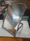 * freestanding table top mirror with chrome frame