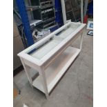 * white console table with compartment and undershelf - 1330w x 370d x 770h