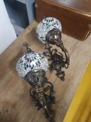 * 2 x single shade moroccan style light fitting