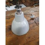 * small grey industrial light fitting