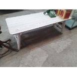 * white low level folding table - 1350w x 550d x 480h