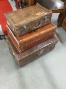 * 3 x vintage suitcases