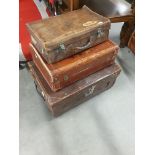 * 3 x vintage suitcases