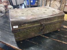 * vintage tin trunk with interesting patten
