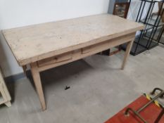 * vintage table with drawer - 1680w x 770d x 800h - one leg in need of repair