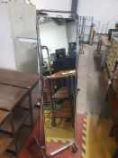 * full length mirror with crome frame on castors