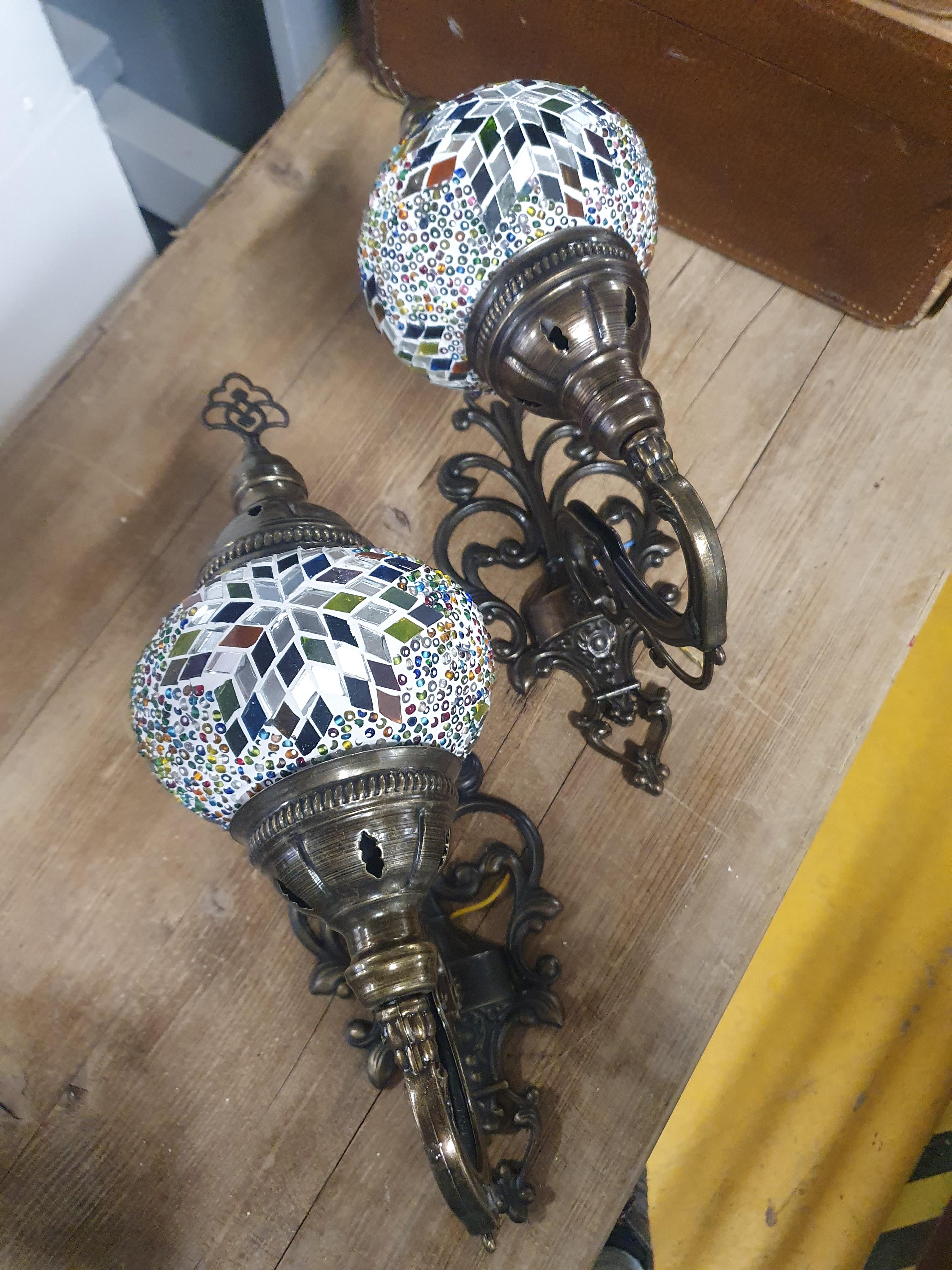* 2 x single shade moroccan style light fitting - Image 2 of 2