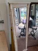 * White wooden framed mirror - 510w x 1680h