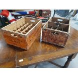 * 2 x solid vintage botttle crates with original branding