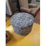 * Large zebra print pouffe - 870 diameter