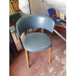 * blue leather chair