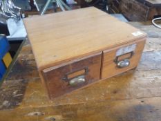 * wooden table top 2 drawer unit