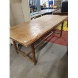 * exceptional rustic farmhouse table with drawer - 2000w x 900d x 750h. Stetcher requires repair