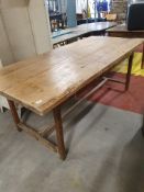 * exceptional rustic farmhouse table with drawer - 2000w x 900d x 750h. Stetcher requires repair