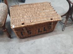 * large wicker basket and contents