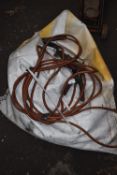 *Pair of Jump Leads and Assorted Electric Cable in Bag