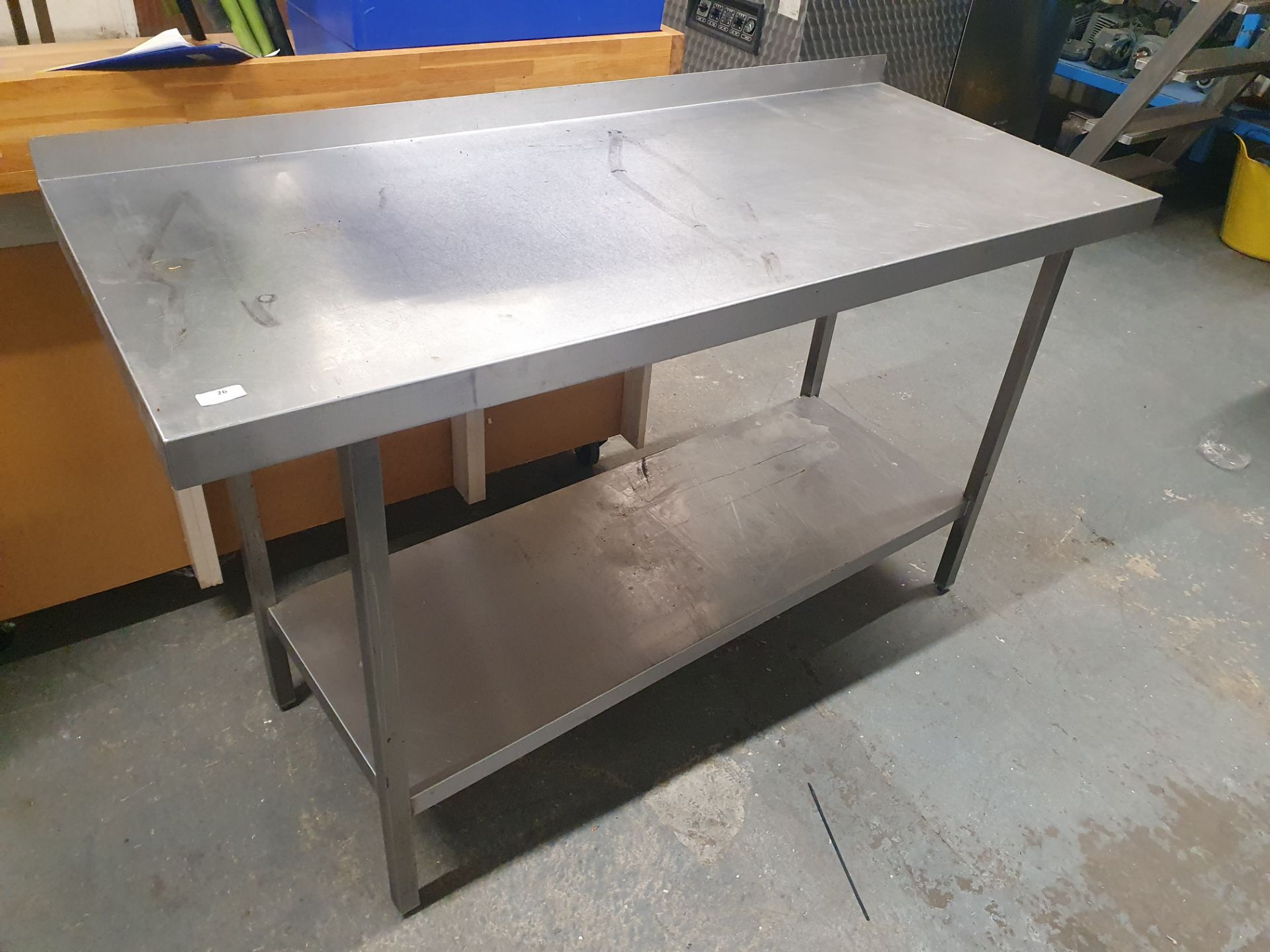 * S/S prep bench with upstand and undershelf - 1400w x 600d x 900h