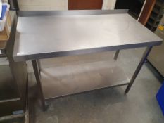 * S/S prep bech with uppstand and undershelf - 1200w x 600d x 900h