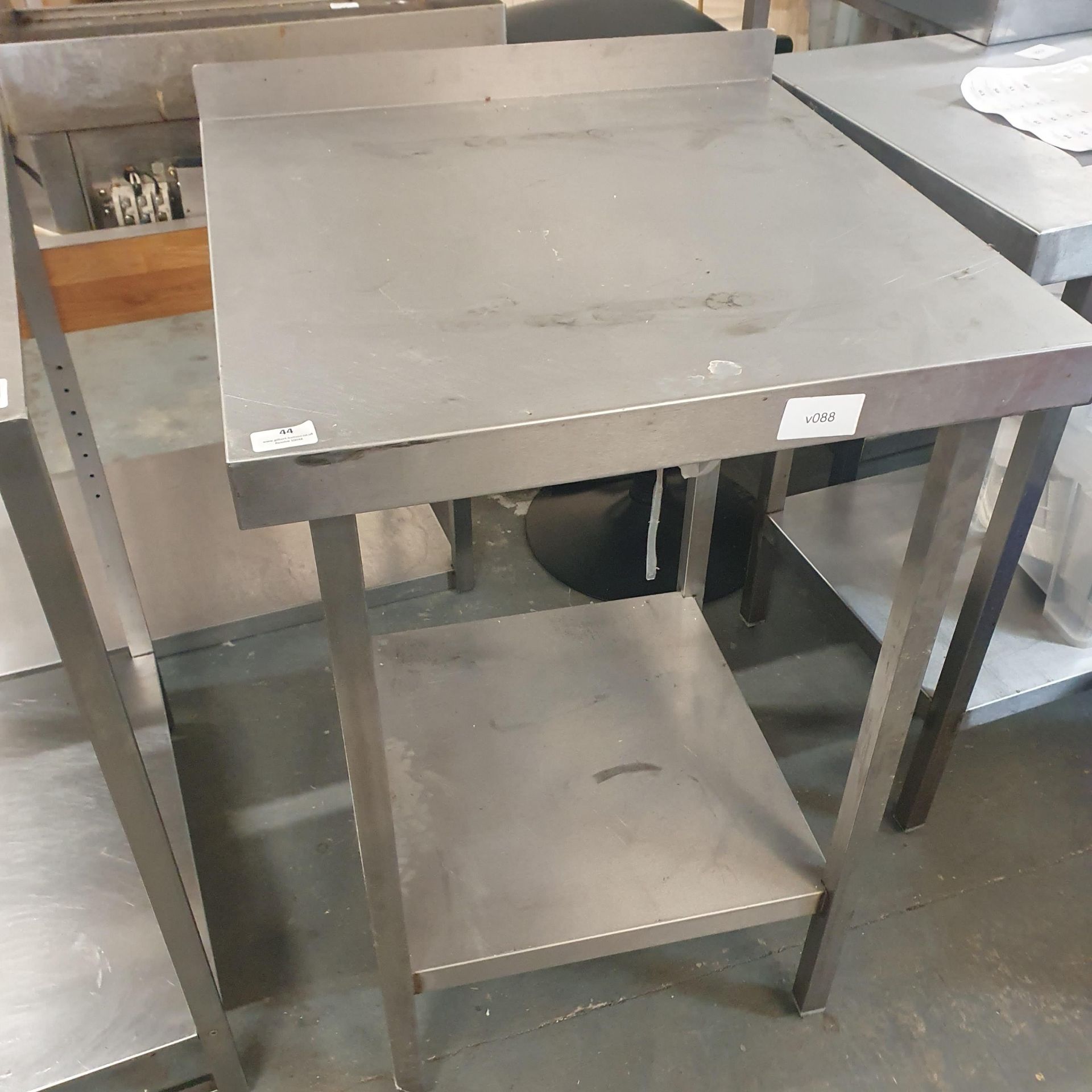 * S/S prepbench with upstand and undershelf - 600w x 600d x 900h
