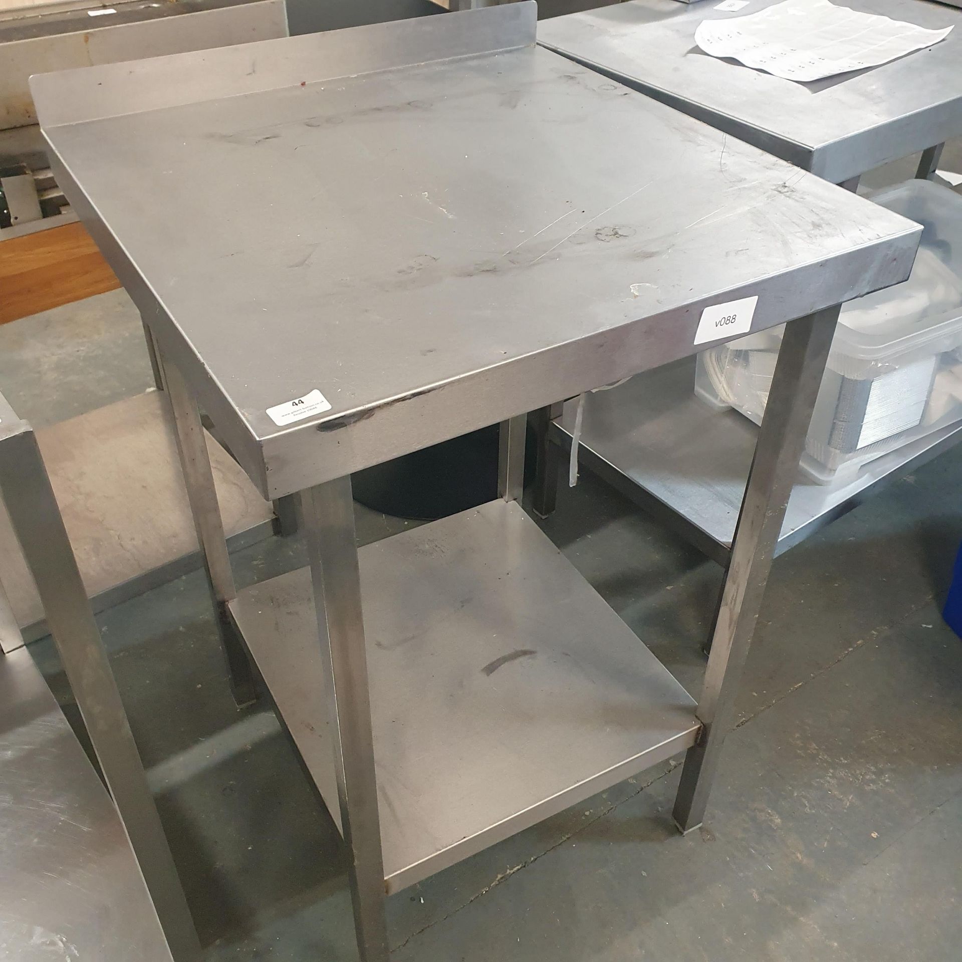 * S/S prepbench with upstand and undershelf - 600w x 600d x 900h - Image 2 of 2