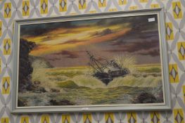 Retro Trawler Painting by Sutton