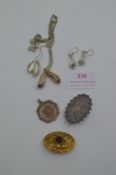 Assorted Silver Jewellery, Gold Plated Brooch, etc