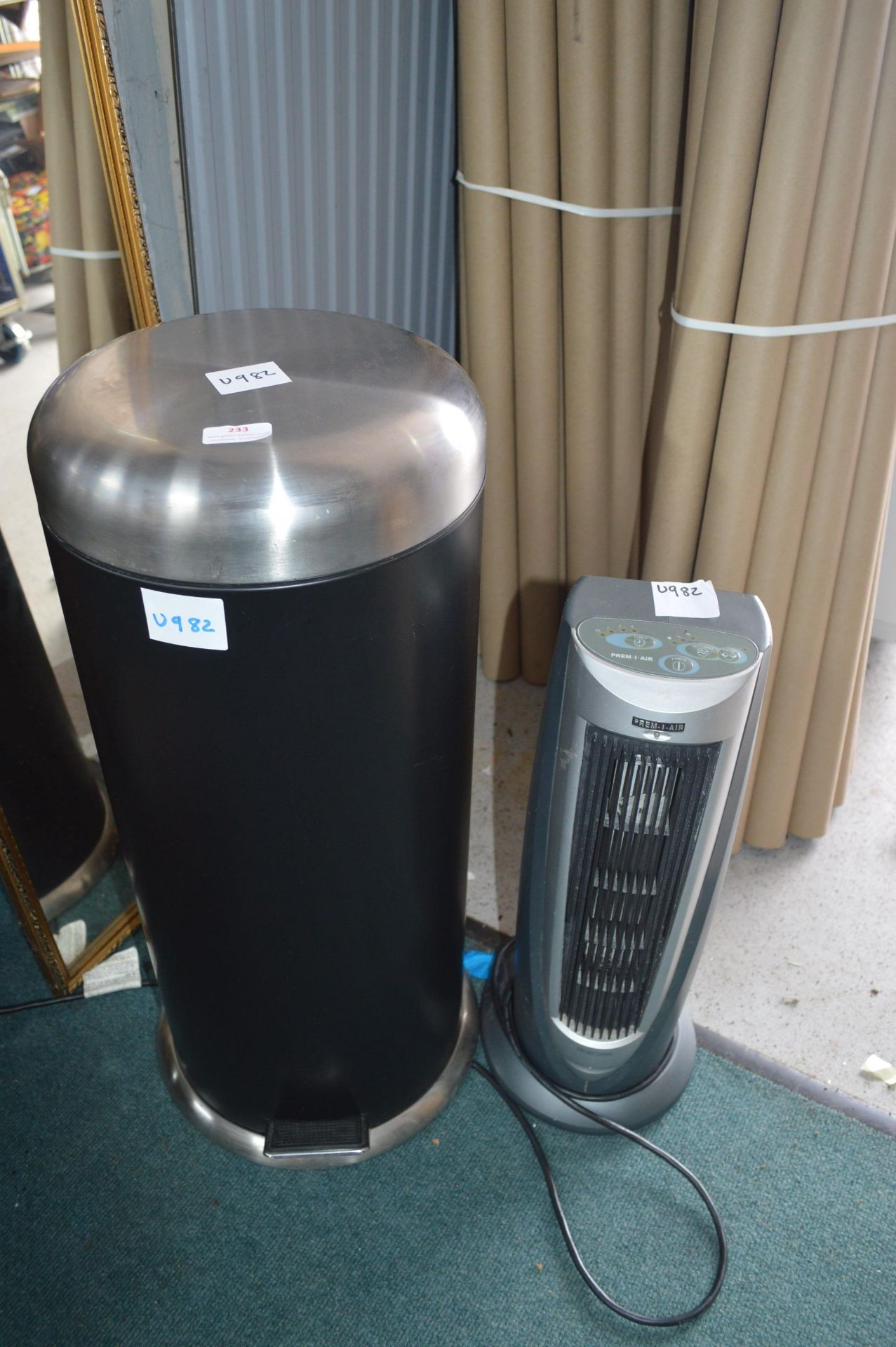 Steel Pedal Bin and a Electric Fan