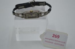 Vintage Silver & Marcasite Ladies Wristwatch by Ce