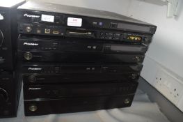 Four Pioneer HDD Audio Stacking Units