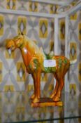 Treacle Glaze Vintage Pottery Tang Horse